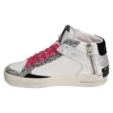 SK8 DELUXE MID Blanc Argent, Baskets montantes Crime London