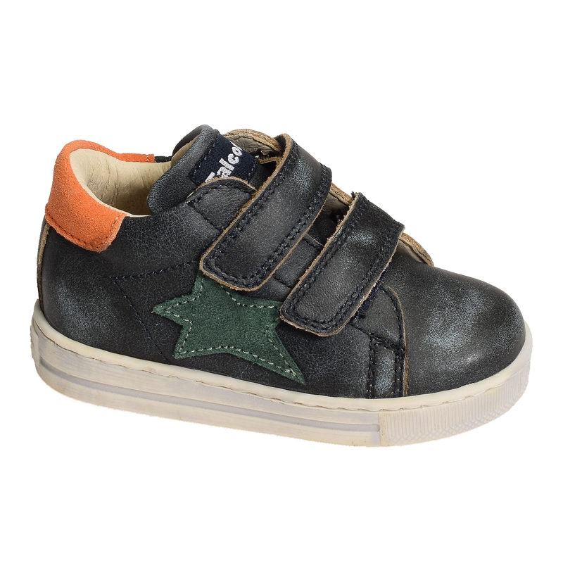 SASHA VELCRO BOY Marine Orange, Chaussures à Scratch Naturino