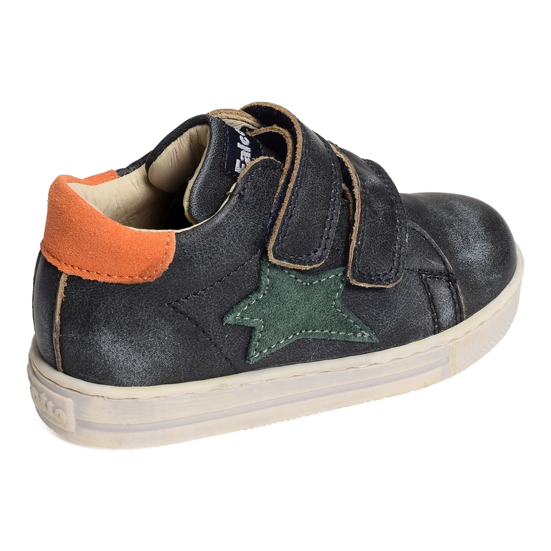 SASHA VELCRO BOY Marine Orange, Chaussures à Scratch Naturino