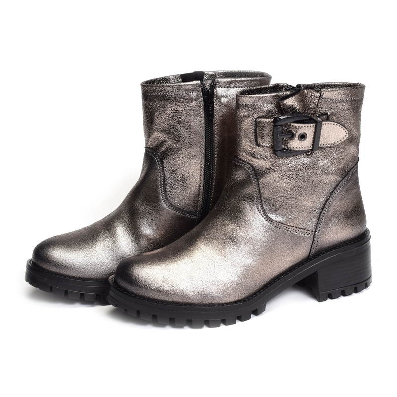 CAICI Gris Métallisé, Bottines Follia Dolce