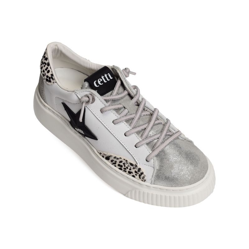 C1342 W Blanc Argent, Sneakers basses Cetti