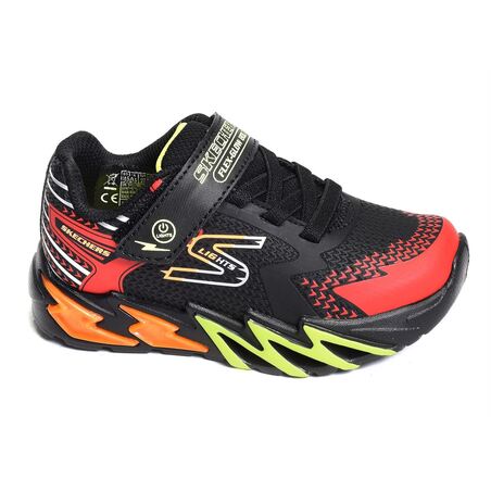 FLEX GLOW BOLT Noir Rouge, Baskets running Skechers