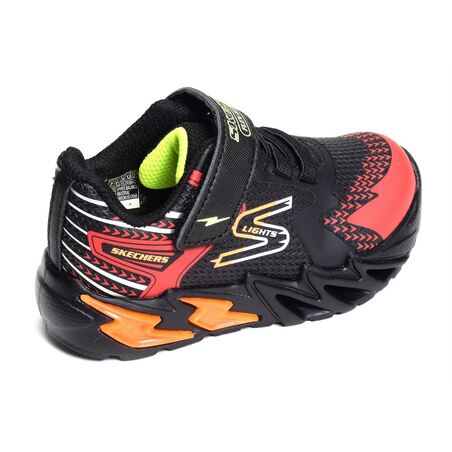 FLEX GLOW BOLT BB Noir Rouge, Baskets running Skechers