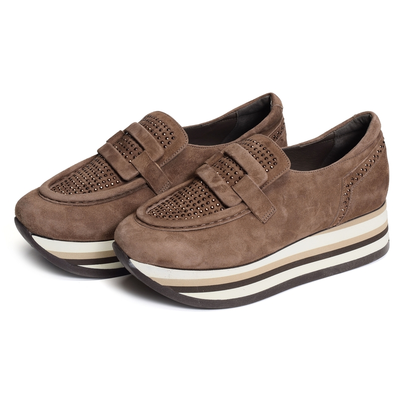 CASTEL Taupe, Mocassins Softwaves