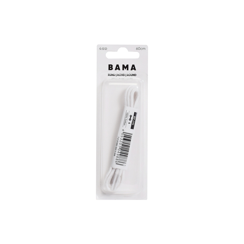 LACET ROND 60 CM Blanc, Lacets Bama