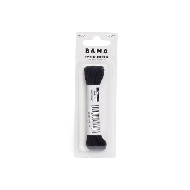 LACET ROND 90 CM Noir, Lacets Bama