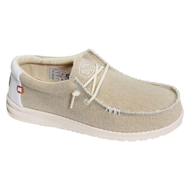 WALLY BRAIDED Blanc Beige, Chaussures basses HeyDude