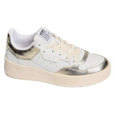 SMATCH NEW TRAINER W Blanc Or, Sneakers basses Schmoove