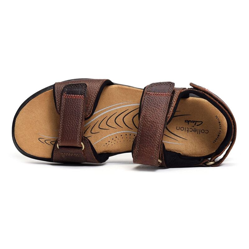 HAPSFORD CREEK Marron, Sandales plates & Nu-Pieds Clarks