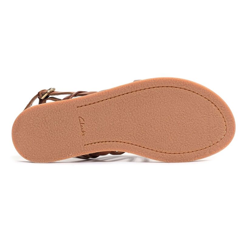 KARSEA  ANKLE Tan, Sandales plates Clarks