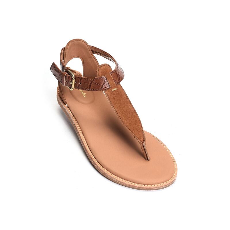 KARSEA  POST Tan, Sandales plates Clarks