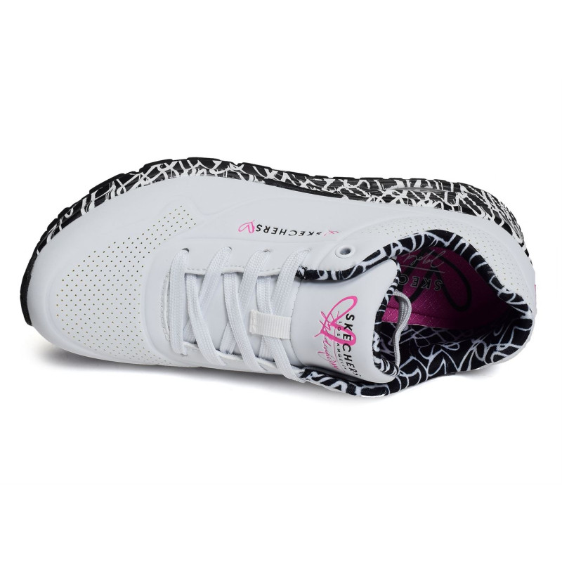 UNO LOVING LOVE Blanc Noir, Sneakers basses Skechers