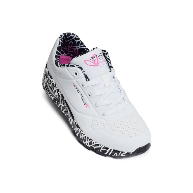 UNO LOVING LOVE Blanc Noir, Sneakers basses Skechers