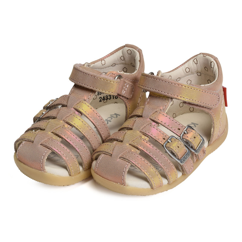 BIGKRO Rose Multicolore, Sandales plates & Nu-Pieds Kickers