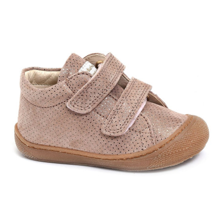 COCOON GIRL VELCRO VELOURS Rose, Chaussures à Scratch Naturino