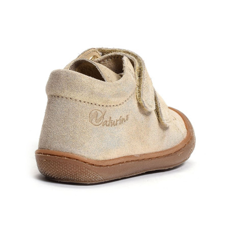 COCOON GIRL VELCRO VELOURS Or, Chaussures à Scratch Naturino