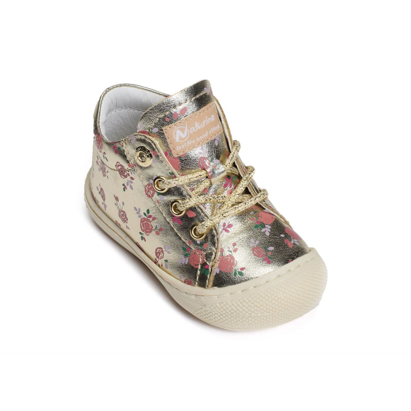 COCOON GIRL FANTAISIE Or Fleurs, Chaussures à Lacets Naturino