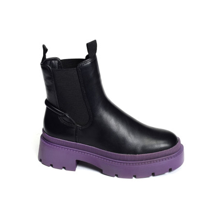 25405 Noir Violet, Chelsea boots Tamaris