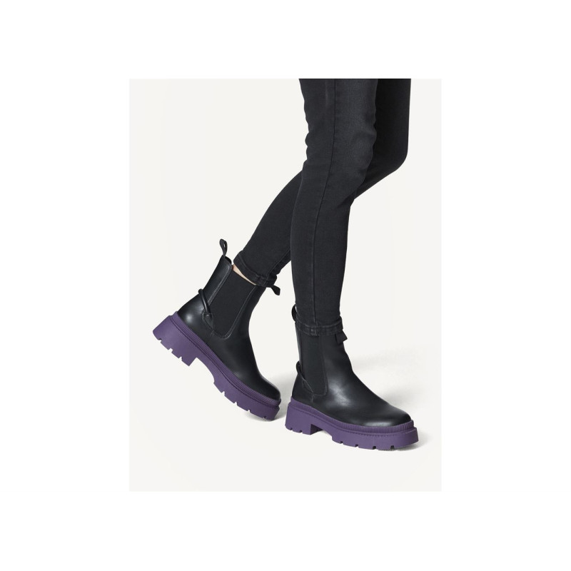 25405 Noir Violet, Chelsea boots Tamaris