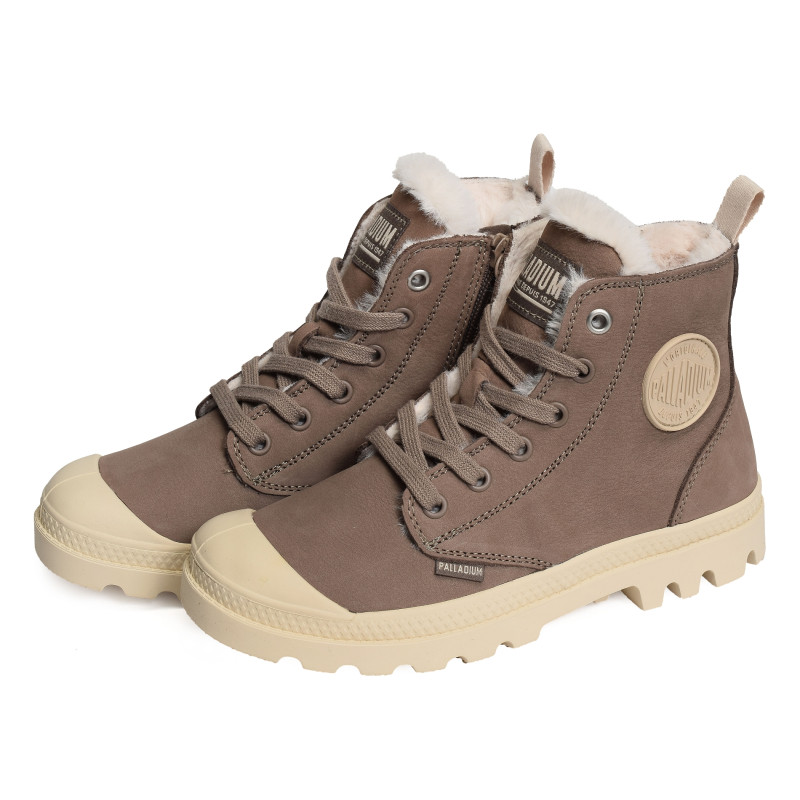 PAMPA HI ZIP Marron Beige, Boots Palladium