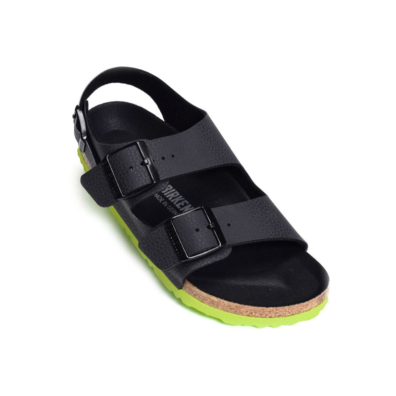 MILANO G ENFANT Noir Vert, Sandales plates & Nu-Pieds Birkenstock