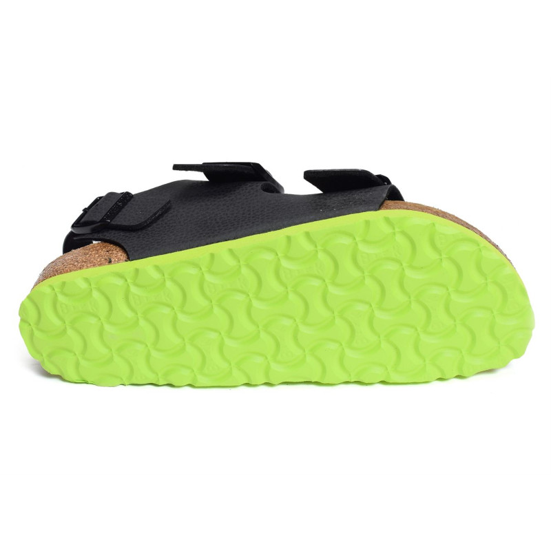 MILANO G ENFANT Noir Vert, Sandales plates & Nu-Pieds Birkenstock