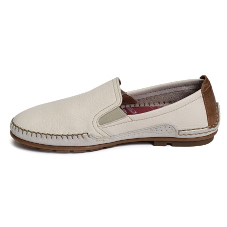 DORIAN F1174 Blanc, Mocassins Fluchos