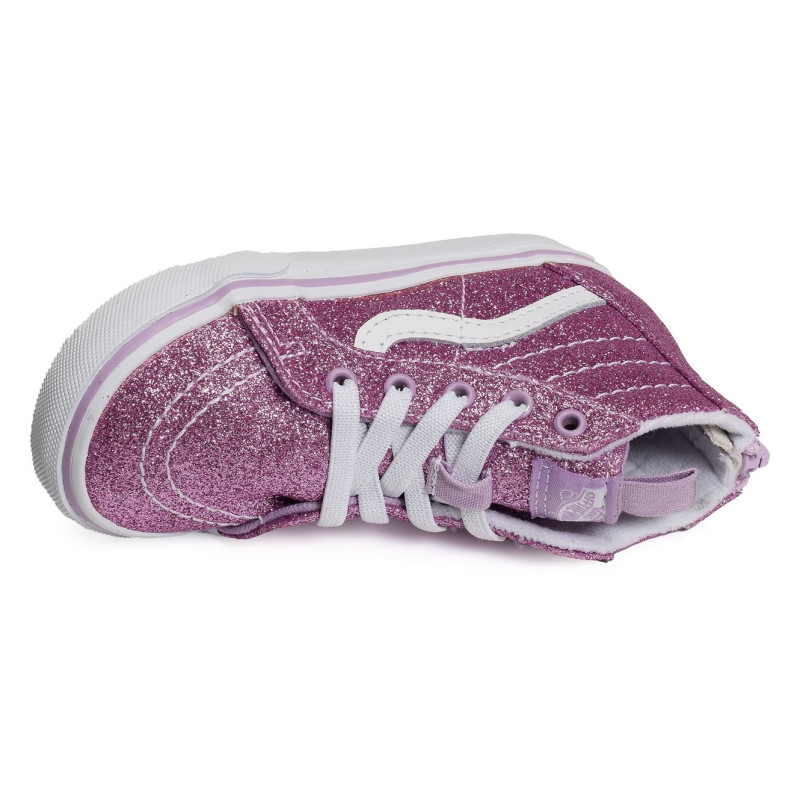 TD SK8 HI BB ZIP Rose Glitter, Baskets montantes Vans