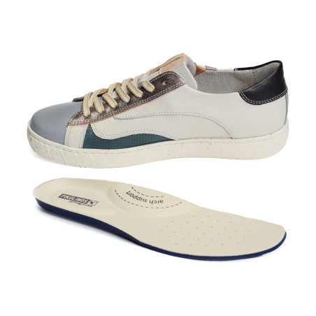 LANZAROTE 6978 Beige Bleu, Sneakers basses Pikolinos