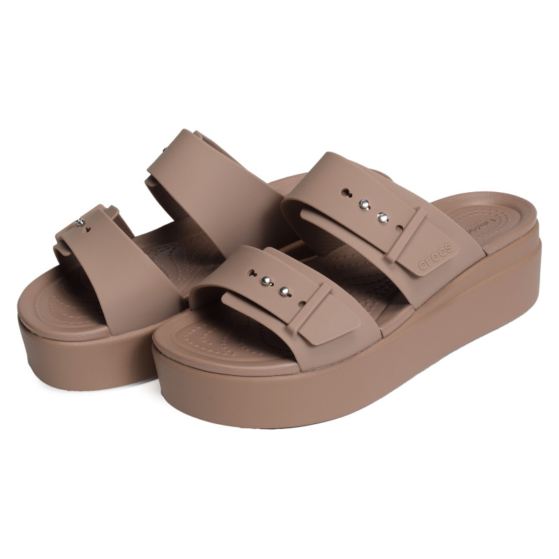 BROOKLYN BUCKLE LOW WEDGE Taupe, Mules Crocs