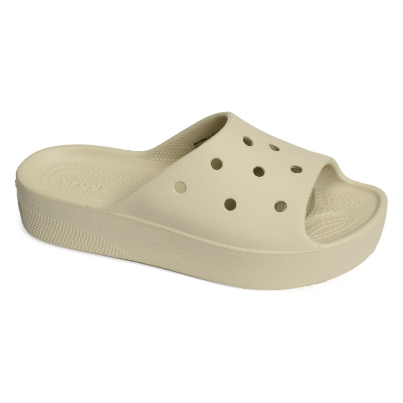 CLASSIC PLATFORM SLIDE Beige, Claquettes Crocs