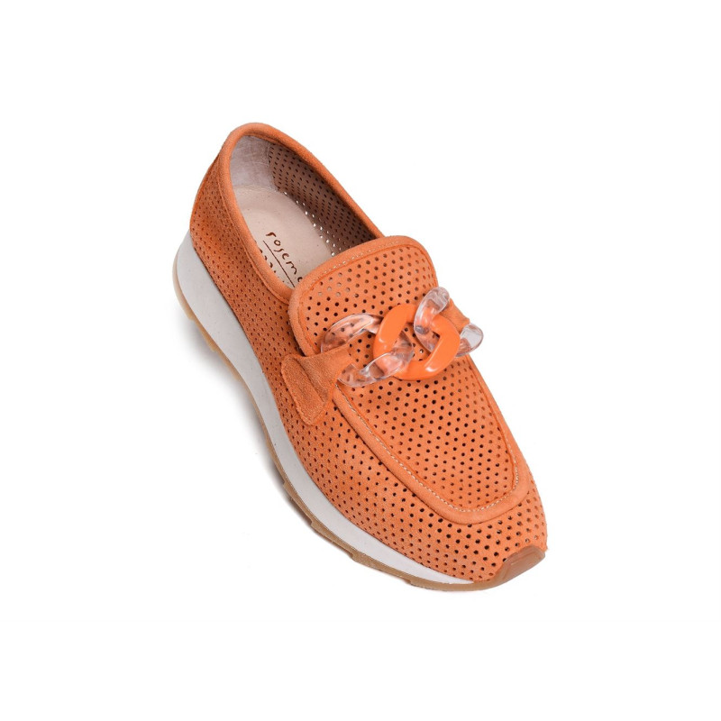 FRENEY Orange, Mocassins Rosemetal