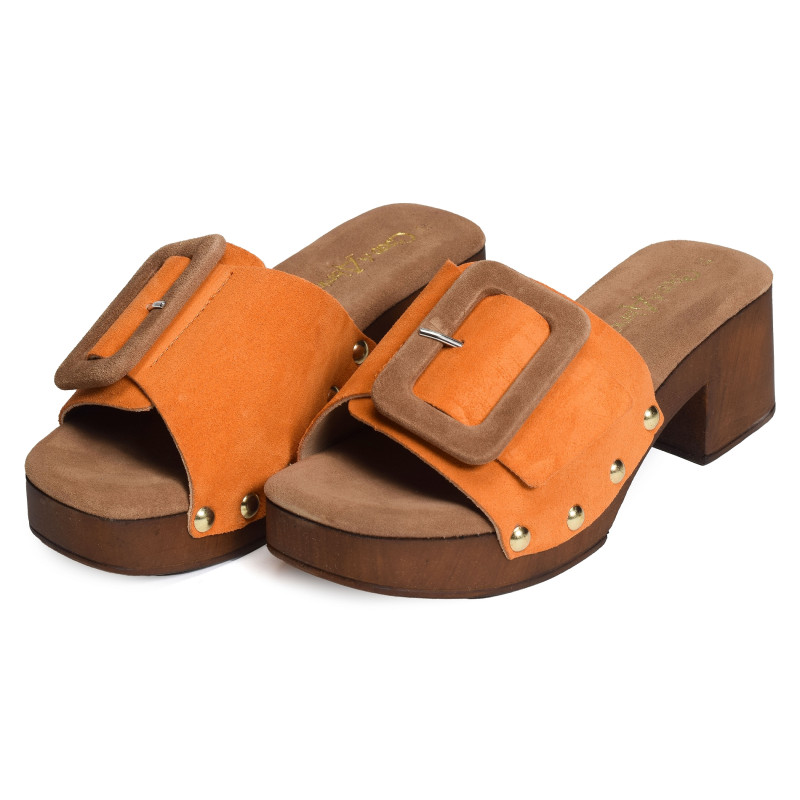 CARAMANY Orange, Mules Coco & Abricot