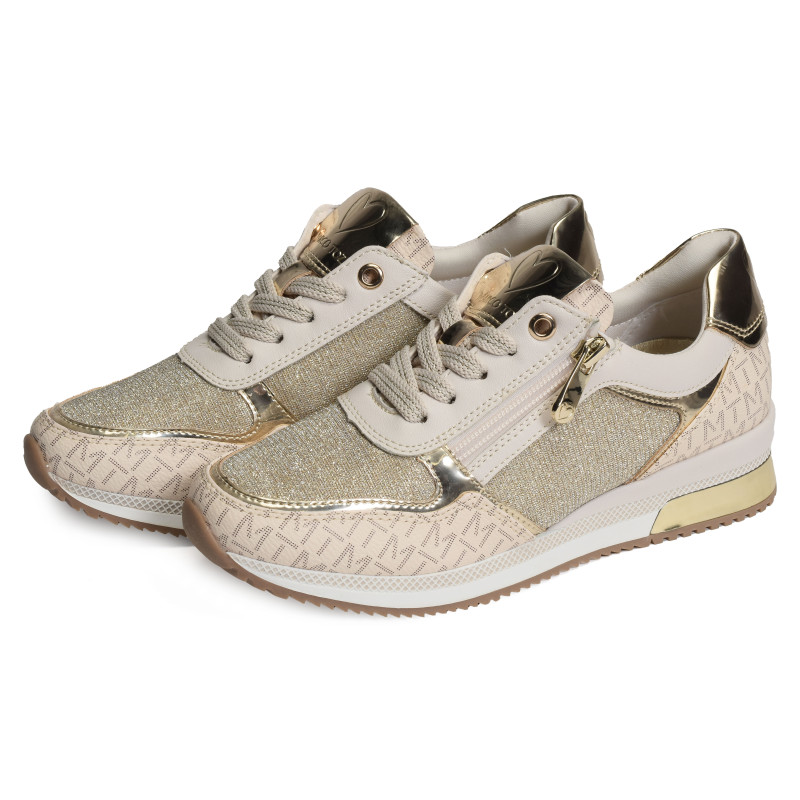 23713 Beige Or, Baskets running Marco Tozzi