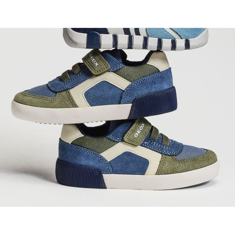 B GISLI BB Bleu Vert, Sneakers basses Geox