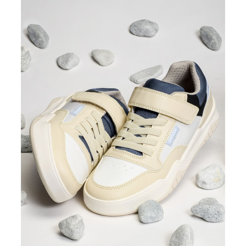 J PERTH BE Beige Blanc, Sneakers basses Geox