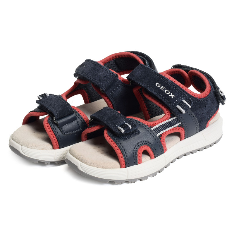 J SANDAL ALBEN BA Marine Rouge, Sandales plates & Nu-Pieds Geox