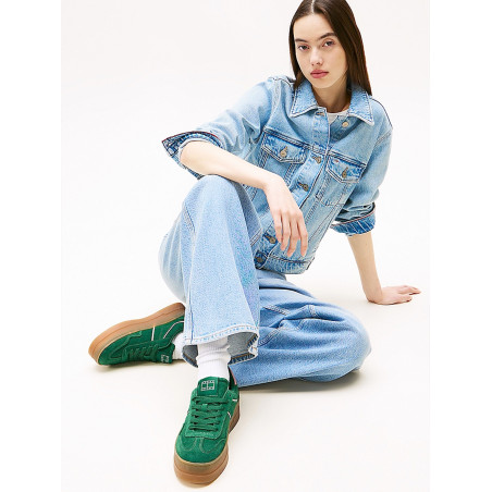 THE GREENWICH FLATFORM SUEDE 2734 Vert Rose, Sneakers basses Tommy Hilfiger