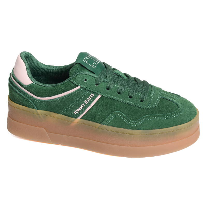 THE GREENWICH FLATFORM SUEDE 2734 Vert Rose, Sneakers basses Tommy Hilfiger