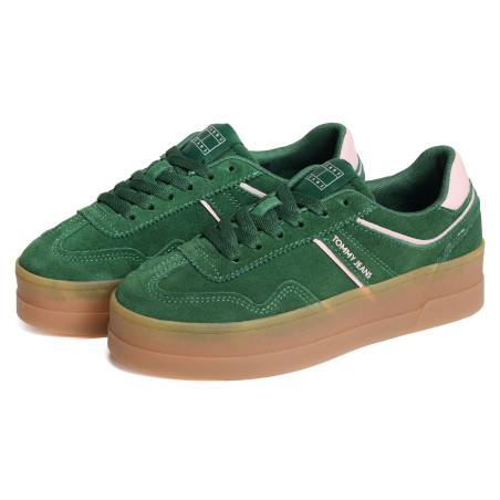 THE GREENWICH FLATFORM SUEDE 2734 Vert Rose, Sneakers basses Tommy Hilfiger