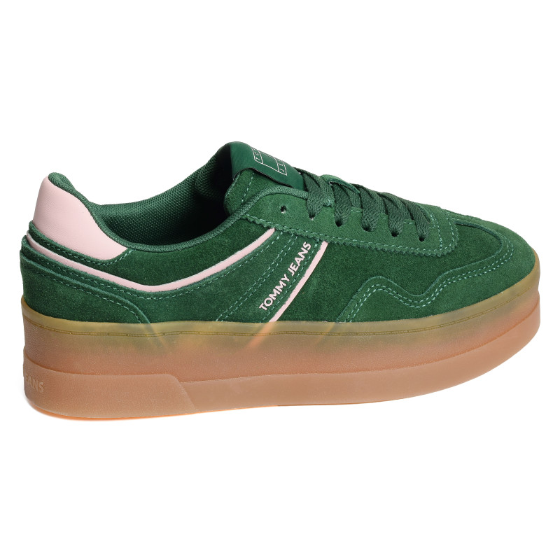 THE GREENWICH FLATFORM SUEDE 2734 Vert Rose, Sneakers basses Tommy Hilfiger