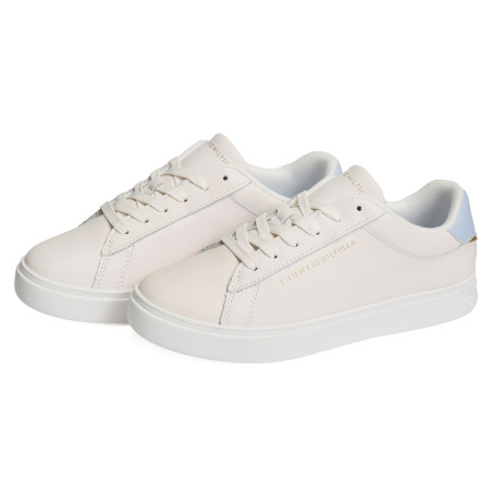 ESSENTIAL COURT SNEAKER 8320 Blanc Bleu, Sneakers basses Tommy Hilfiger