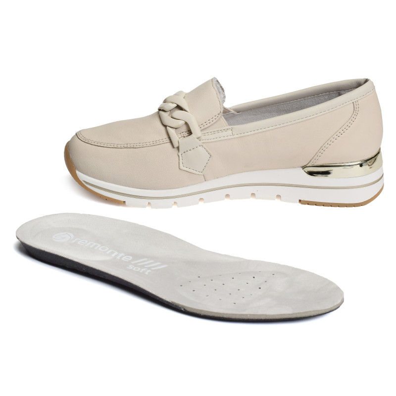 R6711 Beige, Mocassins Remonte