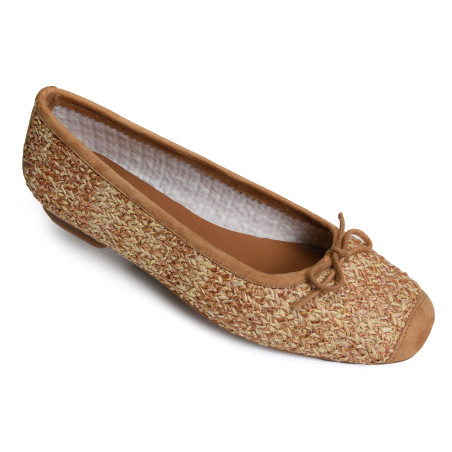 HARMONY PAILLE Camel, Ballerines Reqins