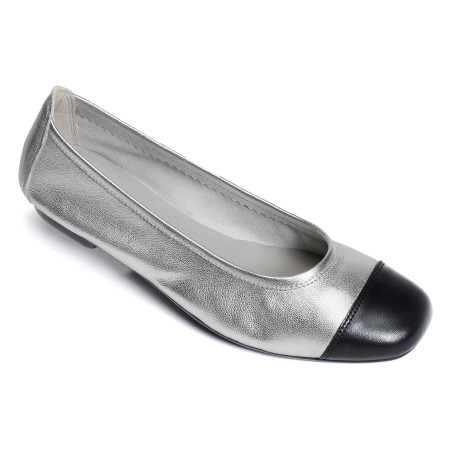 HALCINE Noir Argent, Ballerines Reqins