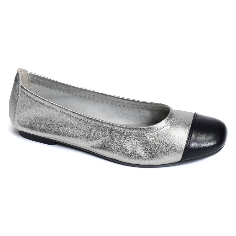 HALCINE Noir Argent, Ballerines Reqins