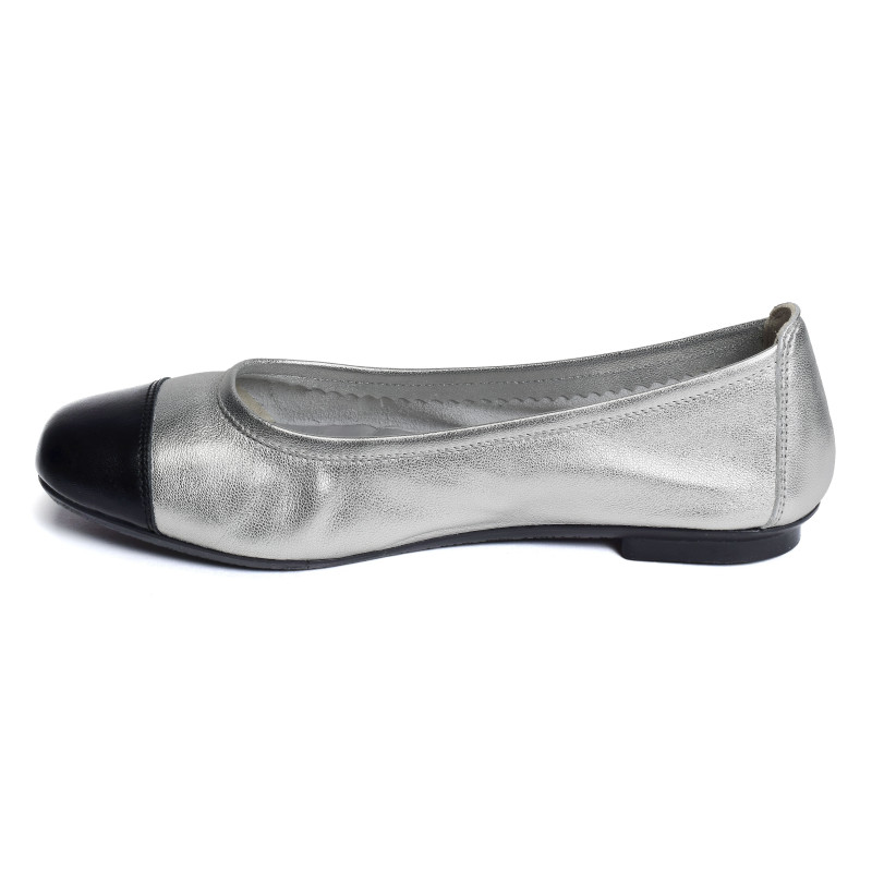 HALCINE Noir Argent, Ballerines Reqins