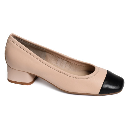 KANA Beige Noir, Ballerines Reqins