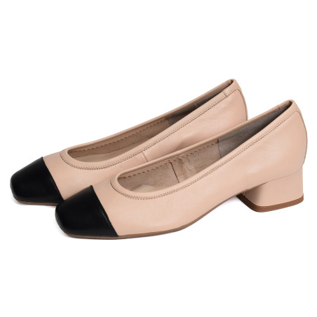 KANA Beige Noir, Ballerines Reqins