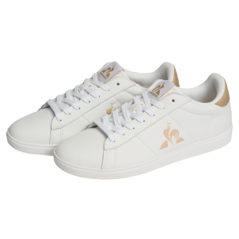 COURTSET Blanc Camel, Sneakers basses Le Coq Sportif